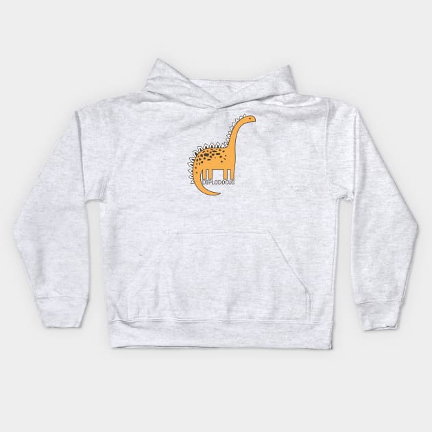 Dinosaur Diplodocus Kids Hoodie by AliJun